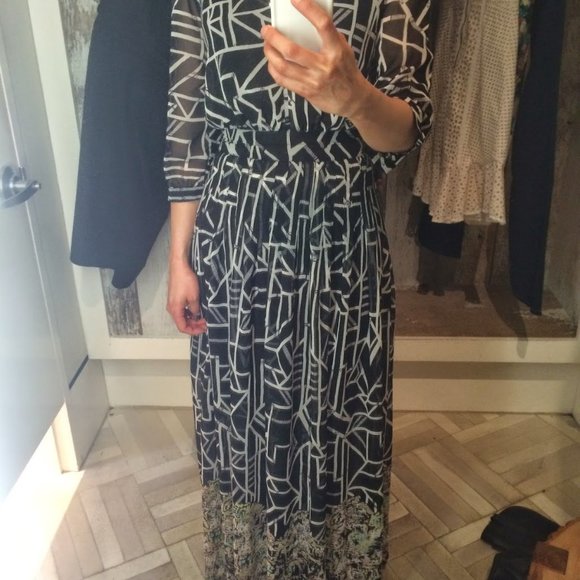 💞HP💞 Anthropologie Floral Flowy Pleat Maxi Dress - Picture 11 of 12